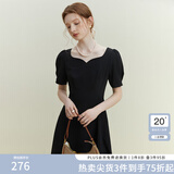范思蓝恩黑色法式气质显瘦连衣裙女夏季赫本风小黑裙设计感12125 黑色 XS