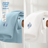 JEANSWEST LIFE真维斯纯棉长袖t恤男春秋新款小胸标印花打底衫青少年220g上衣男A