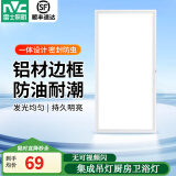 雷士照明（NVC）LED集成吊顶灯嵌入式厨房灯厨卫灯led吸顶灯卫生间铝扣板灯具 白边-长灯24瓦 暖白 300*600