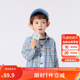 巴拉巴拉童装儿童衬衫2025女童男童上衣格纹衬衣春装亲子百搭209125102201