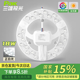 三雄极光 LED吸顶灯改造灯盘节能灯泡替换灯条贴片 照明灯饰灯具光源模组 佳亮 18W 6500K 圆形双排 RA97