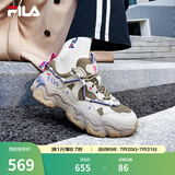 斐乐（FILA）猫爪5代官方女复古运动鞋杨幂同款新款休闲鞋老爹鞋 草本绿/银线-DS 37.5