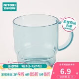 NITORI宜得利家居 家用简约透明牙刷杯子情侣刷牙杯漱口杯带手柄 蓝色