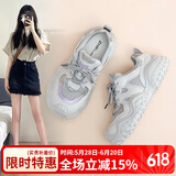 ZHR登山鞋女春秋户外运动鞋女轻便厚底休闲女鞋 KD03 灰色 37