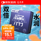 SIKI私激玻尿酸避孕套超薄TT润滑男用专利安全套无硅油套套涌薄三只装
