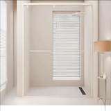 不锈钢淋浴房隔断定制一字型简易干湿分离卫生间移门整体浴室玻璃 【升级版】304不锈钢雅白-包安装 8mm钢化-送货上门包安装