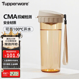 特百惠（Tupperware）茶韵500ML塑料杯 男女学生便携夏季水杯子大容量办公用 奶茶棕