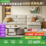顾家家居（KUKA） 沙发真皮沙发头层牛皮现代简约客厅整装皮艺沙发家具1022 柔空白三人位躺左2.76m 多人位