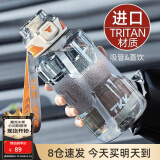 cica运动水杯大容量男女tritan塑料杯子耐高温学生水瓶壶吨顿桶夏季天 白色-1500ml（双饮+茶隔+刻度）