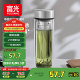 富光尊爵玻璃杯 男女士双层水杯 高硼硅玻璃 304茶隔杯子泡茶杯400ml
