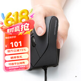 SANWA SUPPLY 人体工学垂直竖握无线鼠标 静音鼠标 办公游戏吃鸡 蓝光LED 多档DPI 6键 有线 静音 黑色