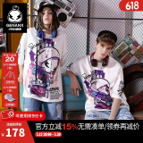 闪电潮牌（GENANX）太空棉夏季T恤男嘻哈情侣装宽松字母印花动漫五分袖潮流短袖 白色 2XL