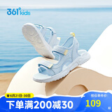 361°童鞋 女童凉鞋25夏季中大童透气软弹耐磨儿童沙滩凉鞋 蓝38