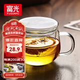 富光花茶杯透明茶杯内胆茶水分离杯办公室玻璃杯子水杯350ml