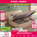 全友家居 双人高箱储物收纳床板式床现代简约主卧室床1.5x2米国家补贴
