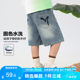 左西男童短裤儿童牛仔裤子2025新款中大童夏装五分裤 浅牛仔色 130