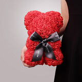 唯忆PE永生花玫瑰熊礼盒纪念日生日礼物情人节送女生闺蜜圣诞节礼物