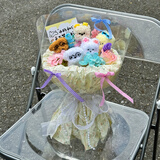 京东鲜花线条小狗玩偶花束卡通公仔创意生日礼物女生送女友闺蜜儿童小众