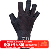 达亿瓦（DAIWA） 22新款高性能 全包式夏季防晒面罩 冰袖 露5指钓鱼手套 DG-8022CS手套 黑色 均码/对 均码