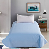 民光床单单件纯棉印花老款上海丝光全棉被单怀旧国民老式床单 丝光素色床单-蓝色-直角直边 150cm*225cm （适合0.9米或1米床）