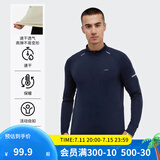 迪卡侬（DECATHLON）冬季内搭速干长袖t恤男训练服运动速干衣健身跑步上衣RUNM 藏青色（速干+三季+手表视窗） L