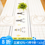 钟爱一生防水桌布防油餐桌垫台布茶几布北欧隔热垫免洗台布桌面垫子长方形 桌布 白格麋鹿137*180cm