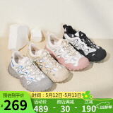 骆驼（CAMEL）丑萌登山鞋女时尚撞色户外休闲鞋 L24S076620 米/银/黄 36