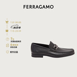 菲拉格慕（Ferragamo）男士黑色Gancini扣饰莫卡辛鞋 0642848_3E _80 礼物 送男友
