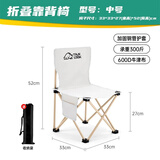 探露户外折叠椅子折叠凳子便携式板凳钓鱼椅马扎美术生露营休闲超轻 【新升级-加强款】中号-米白+侧袋+收纳袋