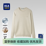 海澜之家（HLA）毛衣男保暖长袖针织衫男圆领套头打底衫男内搭多色可选舒适毛衫男 燕麦91-抗菌/针织面料 L /175/92A