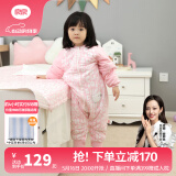 良良（liangliang）婴儿睡袋夏季空调房防踢被宝宝纯棉可拆袖儿童睡袋 字母粉·春秋款【适合20-25℃】 S（建议身高60-75cm）