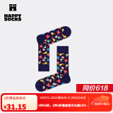 Happy Socks春夏款袜子女男袜薄荷曼波运动彩虹白色棉袜中筒袜 缤纷夏日 1双 M 36-40