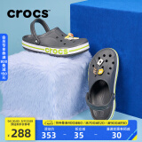 crocs卡骆驰洞洞鞋贝雅卡骆班轻便耐磨一脚蹬休闲鞋|205089 石板灰/青柠绿-0GX 40 (250mm)