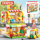 费乐（FEELO）兼容乐高大颗粒儿童拼装积木玩具男女孩生日礼物缤纷水果店Y1813