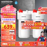GOOTHO大白瓶前置过滤器 全屋家用自来水过滤净水器大通量大蓝瓶中央过滤通用滤芯除余氯阻垢 10寸双联增强抑菌【PP+BBC】