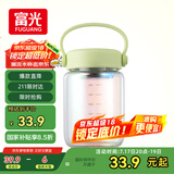 富光嘟嘟玻璃杯 高硼硅玻璃高颜值水杯子 女生便携牛奶咖啡刻度茶杯