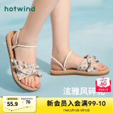 热风（Hotwind）夏季新款女士百搭平底两穿凉鞋沙滩碎花时尚凉拖女外穿 温柔碎花（花色3612） 37