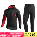 洛克兄弟 骑行服冬季套装男女款抓绒保暖长袖长裤户外骑行套装 珠穆朗玛黑色（春秋冬骑行套装） XL