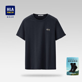 海澜之家（HLA）短袖T恤男冰爽棉撞色圆领凉感短袖男 藏青53 L 175/92A 推荐69-75kg