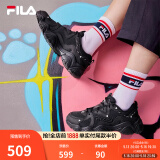 FILA 斐乐猫爪鞋4代女鞋老爹鞋情侣运动鞋复古时尚休闲鞋网面透气 【女款】黑-BK 37.5