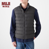 无印良品 MUJI 男式 轻量羽绒便携式 背心 19AD432 深灰色 L