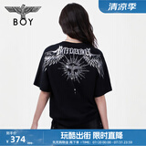 BOY LONDON【暗黑罗盘】夏情侣款短袖权杖印花炸街潮牌T恤N01906 黑印银N01906 经典升级款 M