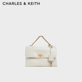 CHARLES&KEITH中号kerry邮差包单肩包斜挎包生日礼物CK2-80782515Cream奶白色