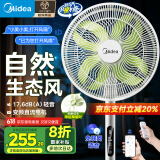美的（Midea）【幸运草安睡风扇1S】家用轻音立式声控电风扇柔风遥控落地扇台式桌面小型大风量一级能效抗菌电扇