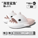 chikoku渐变鲨鱼拖鞋男夏季外穿厚底软底居家居防滑情侣时尚凉拖鞋女