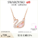 施华洛世奇（SWAROVSKI）Swan优雅天鹅项链女吊坠轻奢小众送女友生日礼物女 粉色天鹅 5469989