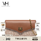 VANESSA HOGAN VH女包太阳神系列贝伦信封包轻奢斜挎包链条包纪念日礼物送女友 黄棕色