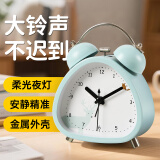 码仕 闹钟儿童早教学习卡通打铃大音量学生床头懒人电子钟 蓝色麋鹿