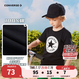 Converse 匡威儿童装男童短袖t恤夏季新款打底大童透气小女孩半袖运动T恤 8642正黑色-（印花）中性 150 /72 【建议身高140-152cm】