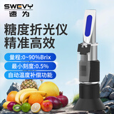 速为 糖度计折光仪蜂蜜波美糖分测量水果甜度测试豆浆浓度计测糖仪 LB90T高糖款（铜芯量程0.5~90%）